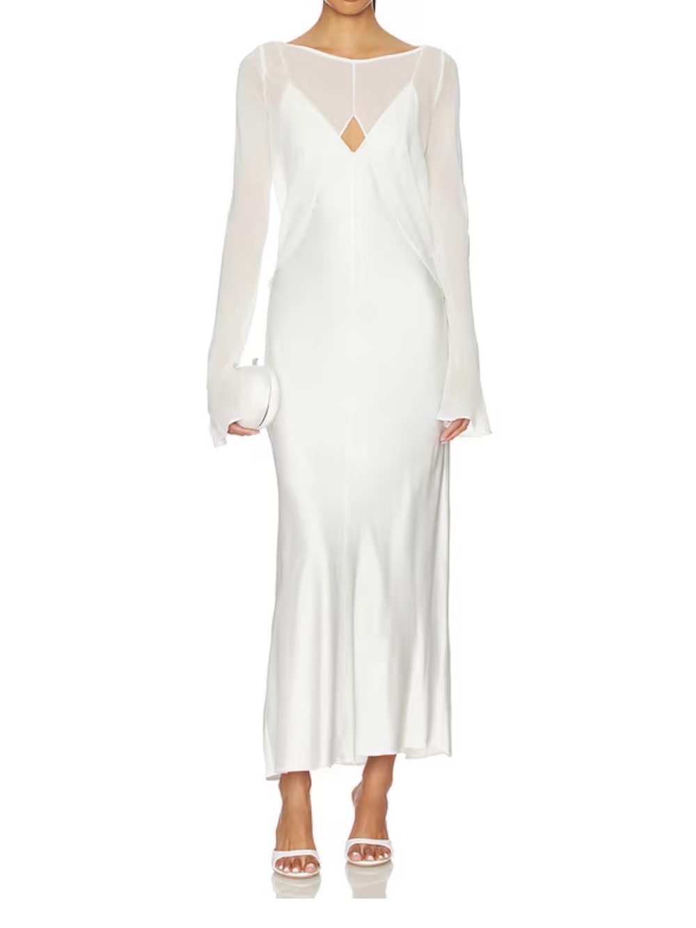 Eevie Long Sleeve Maxi Dress in Ivory - Revolve